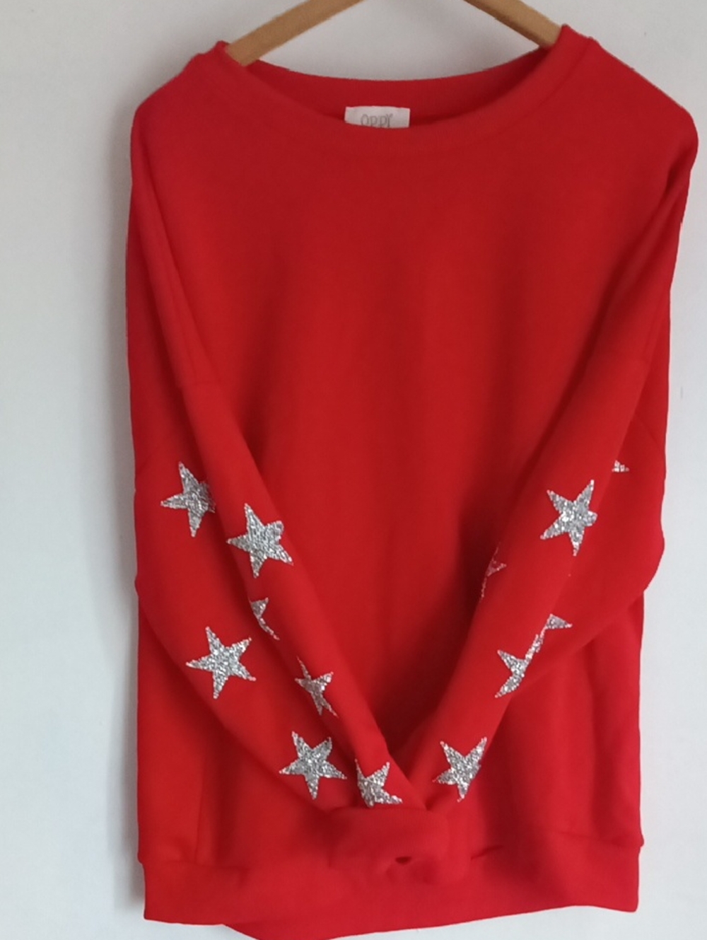 Red Sequin Star Sweatshirt - Unknown Brand